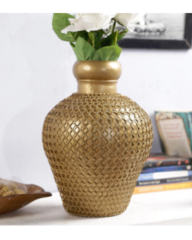 Gold Solid Wood Vase Gold Solid Wood Vase